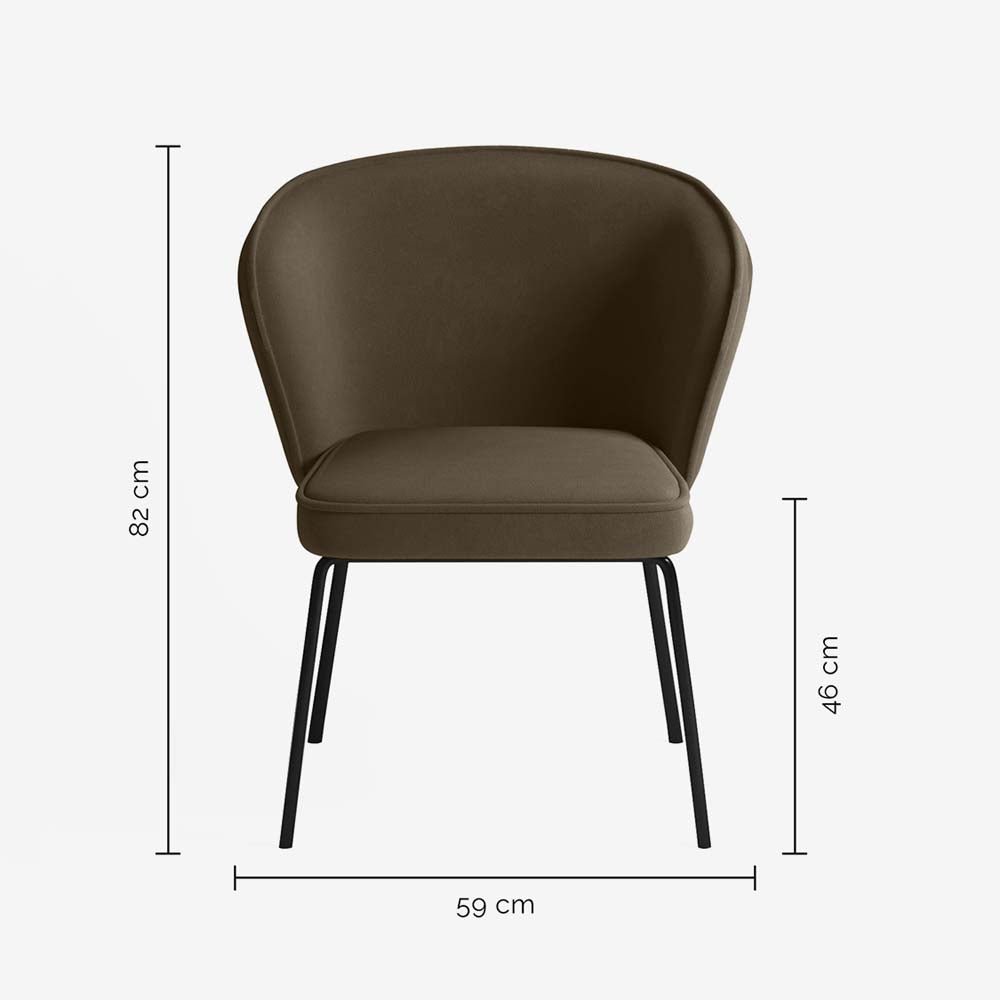 Chaise Gaya en velours – Brun foncé - Potiron Paris
