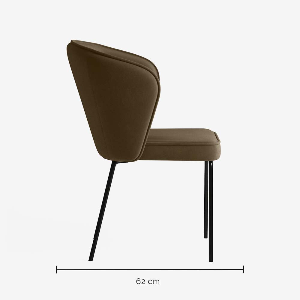Chaise Gaya en velours – Brun foncé - Potiron Paris