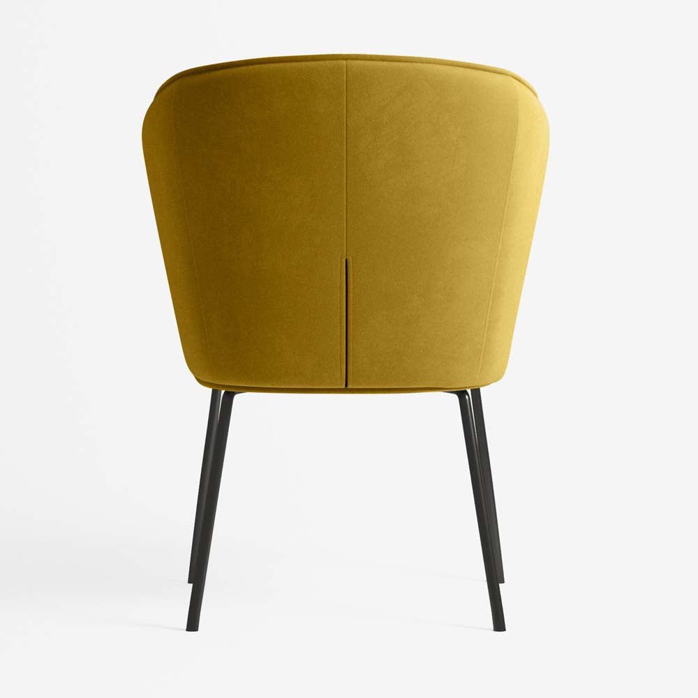 Chaise Gaya en velours – Jaune Moutarde - Potiron Paris