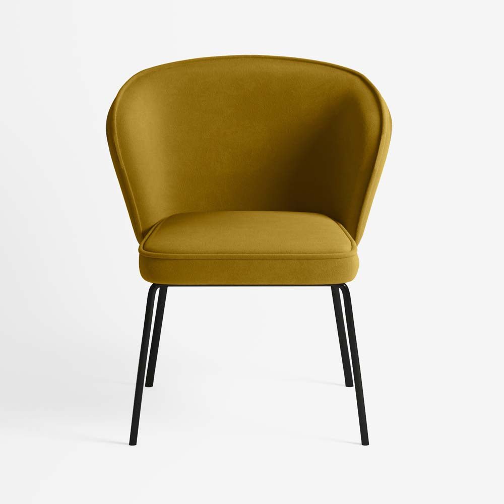 Chaise Gaya en velours – Jaune Moutarde - Potiron Paris