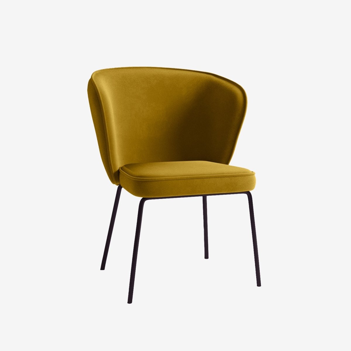 Chaise Gaya en velours – Jaune Moutarde Potiron Paris