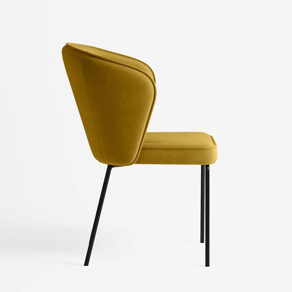 Chaise Gaya en velours – Jaune Moutarde - Potiron Paris