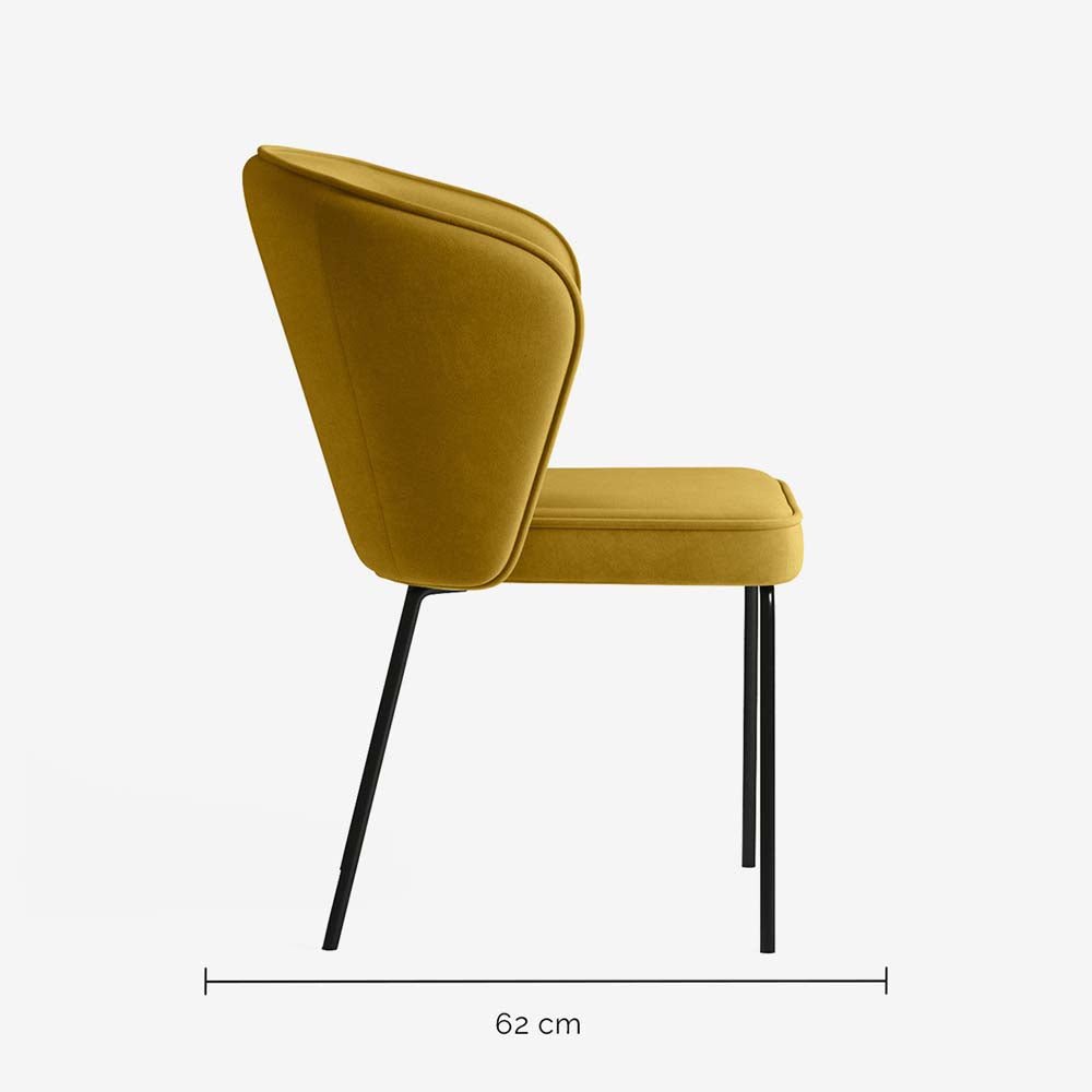 Chaise Gaya en velours – Jaune Moutarde - Potiron Paris