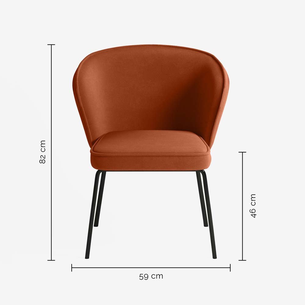 Chaise Gaya en velours – Ocre - Potiron Paris