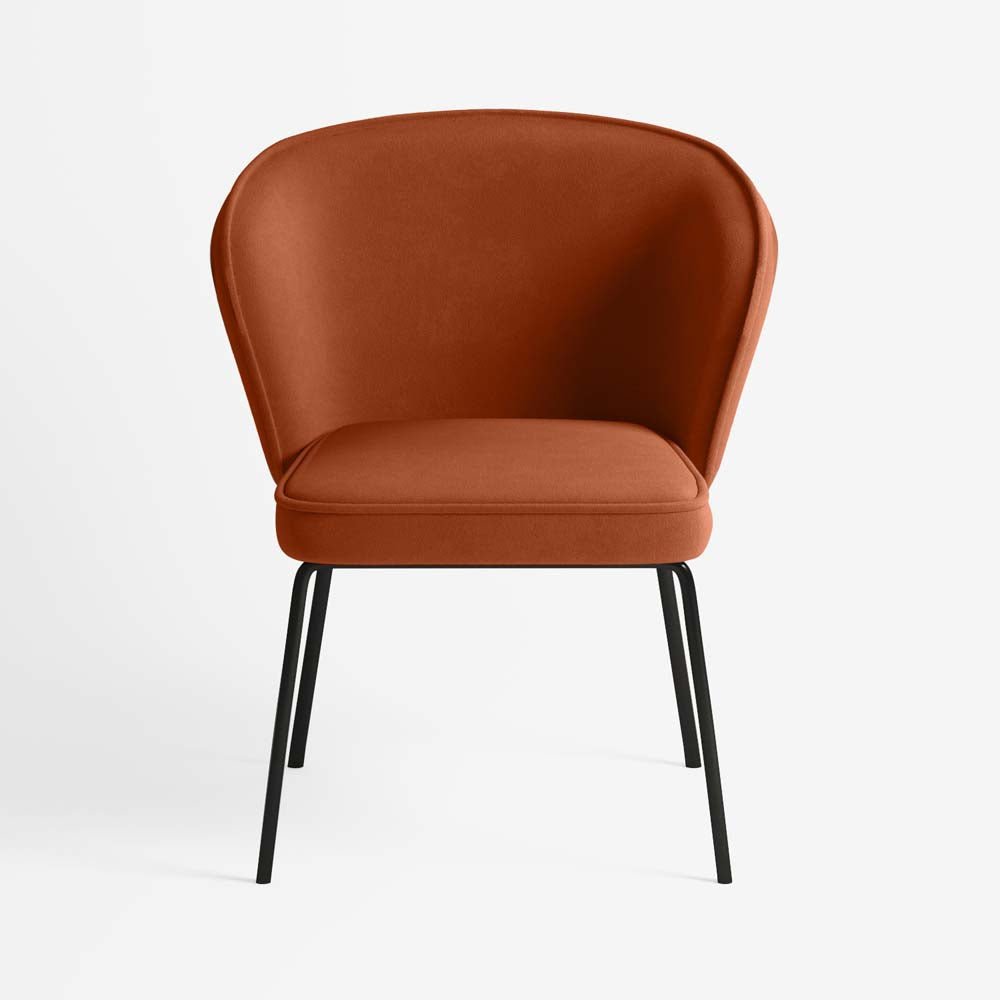 Chaise Gaya en velours – Ocre - Potiron Paris