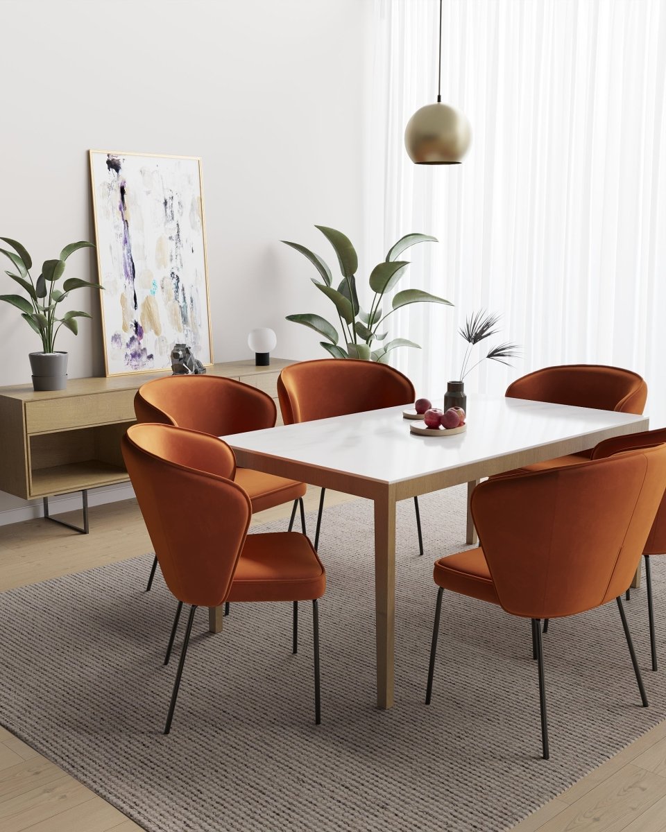Chaise Gaya en velours – Ocre - Potiron Paris