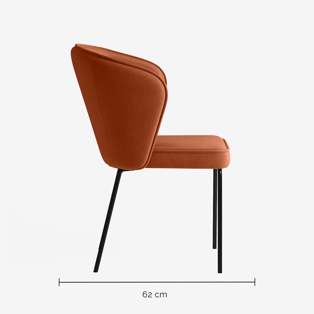 Chaise Gaya en velours – Ocre - Potiron Paris