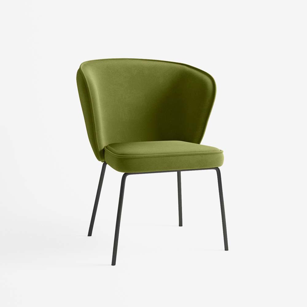 Chaise Gaya en velours – Vert Kaki - Potiron Paris