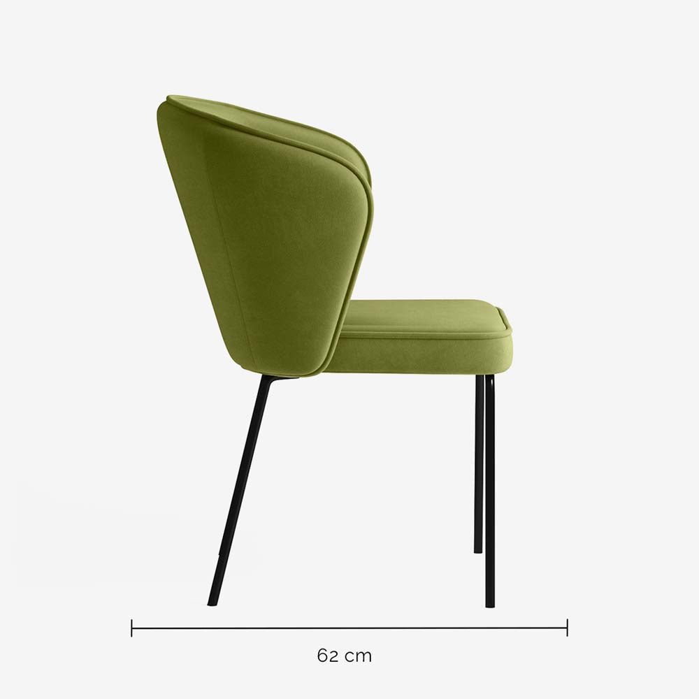 Chaise Gaya en velours – Vert Kaki - Potiron Paris