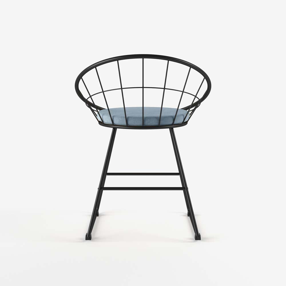 Chaise Joane métal et velours bleu perle - Potiron Paris
