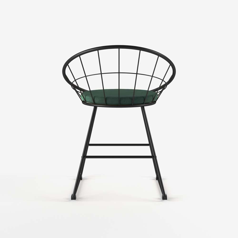 Chaise Joane métal et velours vert sapin - Potiron Paris