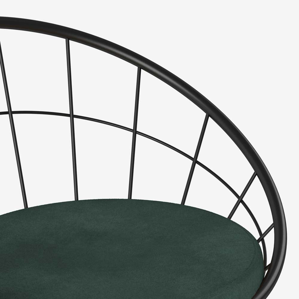 Chaise Joane métal et velours vert sapin - Potiron Paris