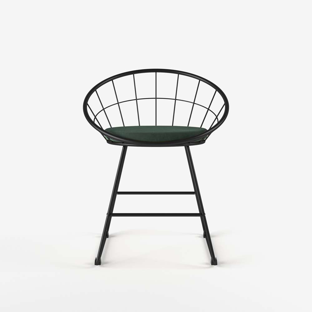 Chaise Joane métal et velours vert sapin - Potiron Paris