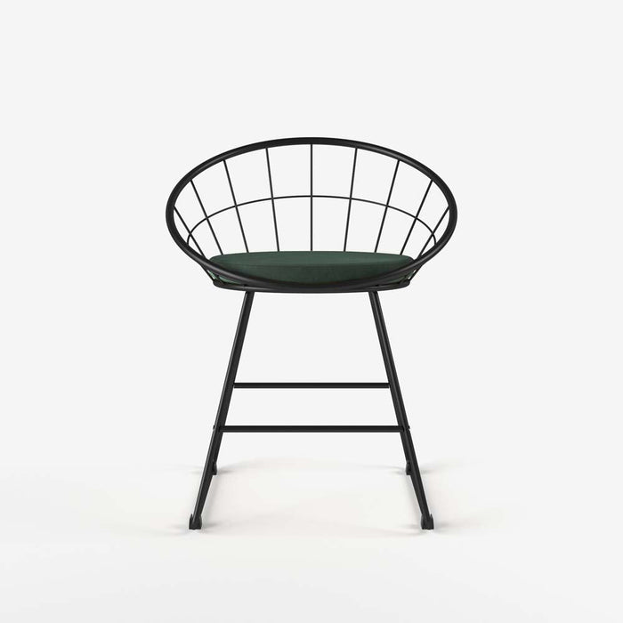 Chaise Joane métal et velours vert sapin - Potiron Paris