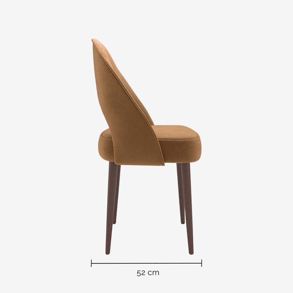 Chaise Saori en velours camel, bois et métal - Potiron Paris