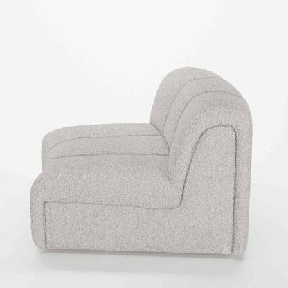 fauteuil chauffeuse d’angle pour canapé modulaire en bouclette grise - Potiron Paris, la décoration maison pas cher