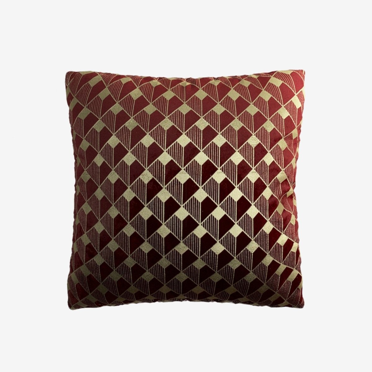 Coussin Cubo en velours viva magenta foncé bordeaux Potiron Paris