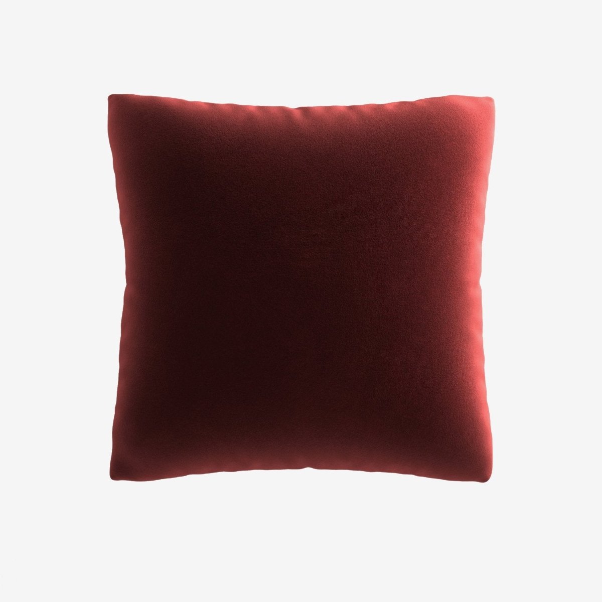 Coussin Cubo en velours bordeaux viva magenta Potiron Paris