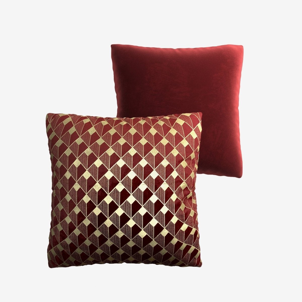 Coussin Cubo en velours bordeaux Potiron Paris