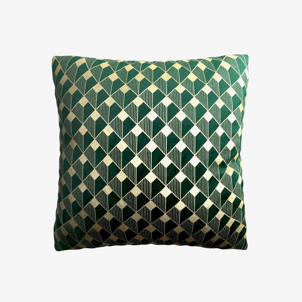 Coussin Cubo en velours vert sapin Potiron Paris