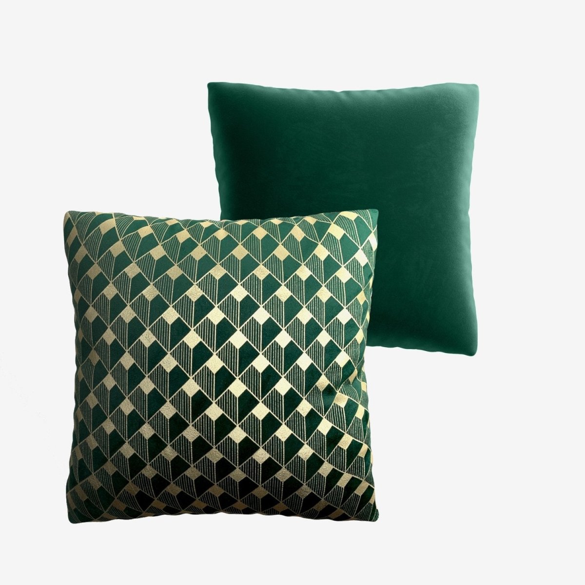 Coussin Cubo en velours vert sapin Potiron Paris