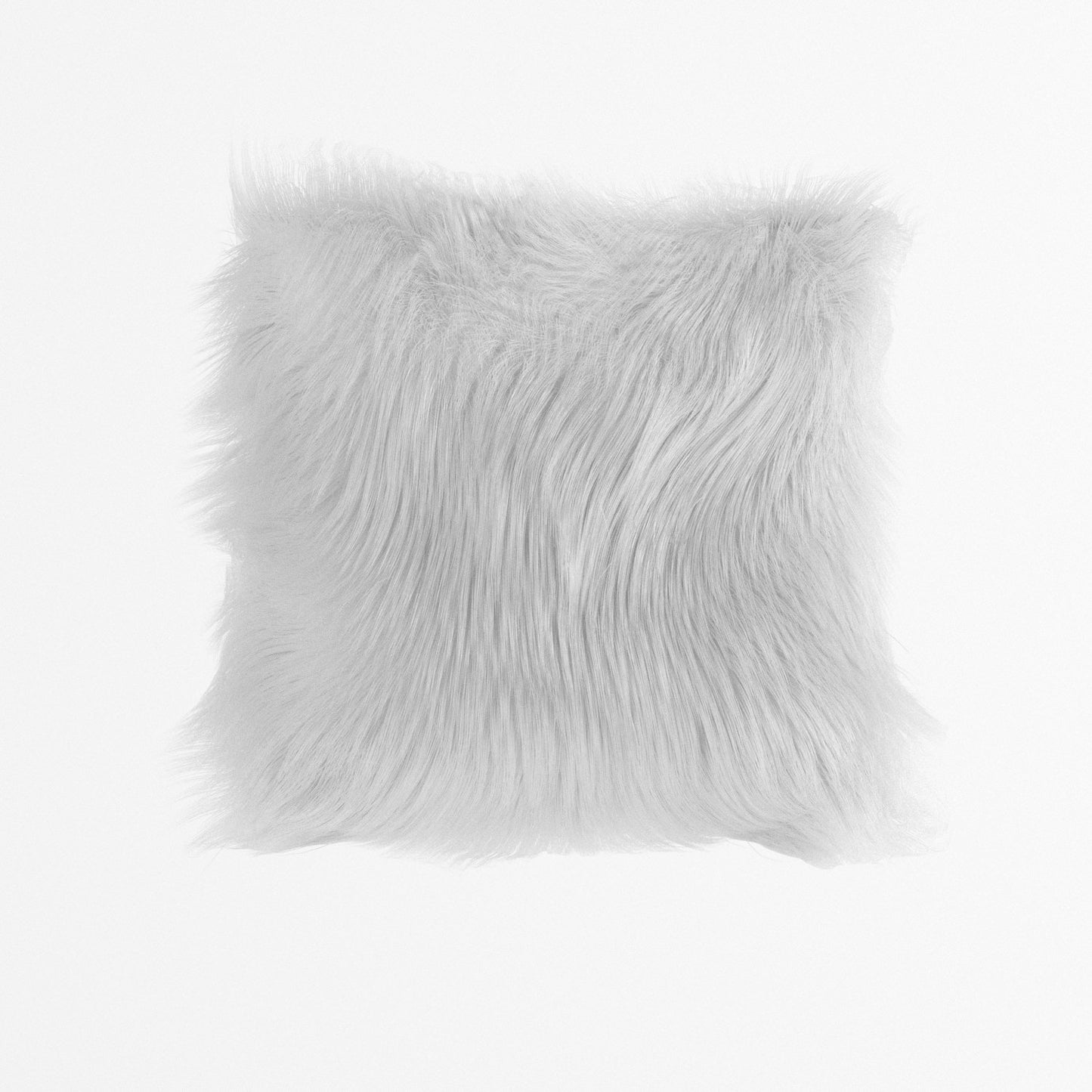 Coussin Pelo Lungo, imitation fourrure blanche Potiron Paris