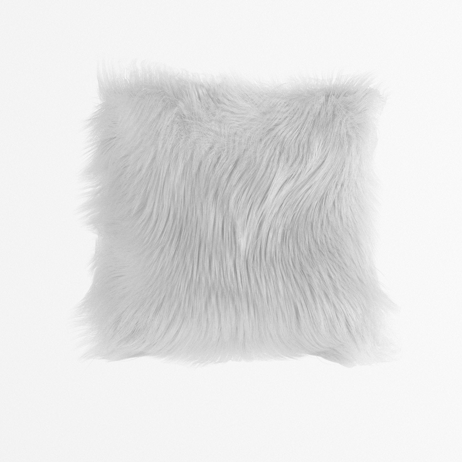 Coussin Pelo Lungo, imitation fourrure blanche Potiron Paris