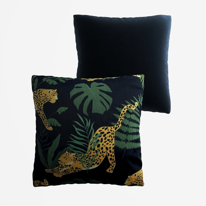 Coussin Léopard en velours noir à motifs Potiron Paris