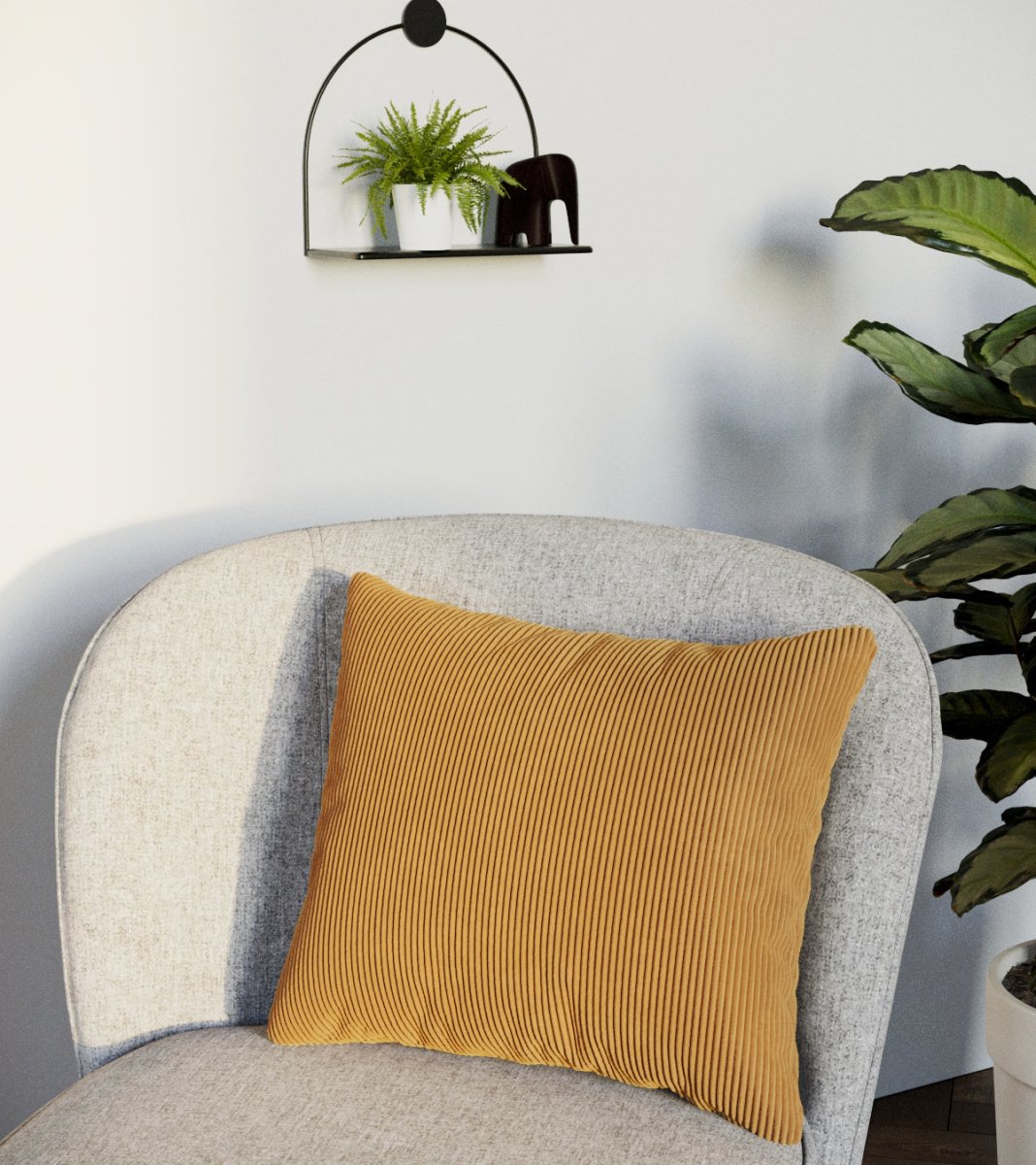 Coussin Viktoria en velours Jaune Moutarde Potiron Paris