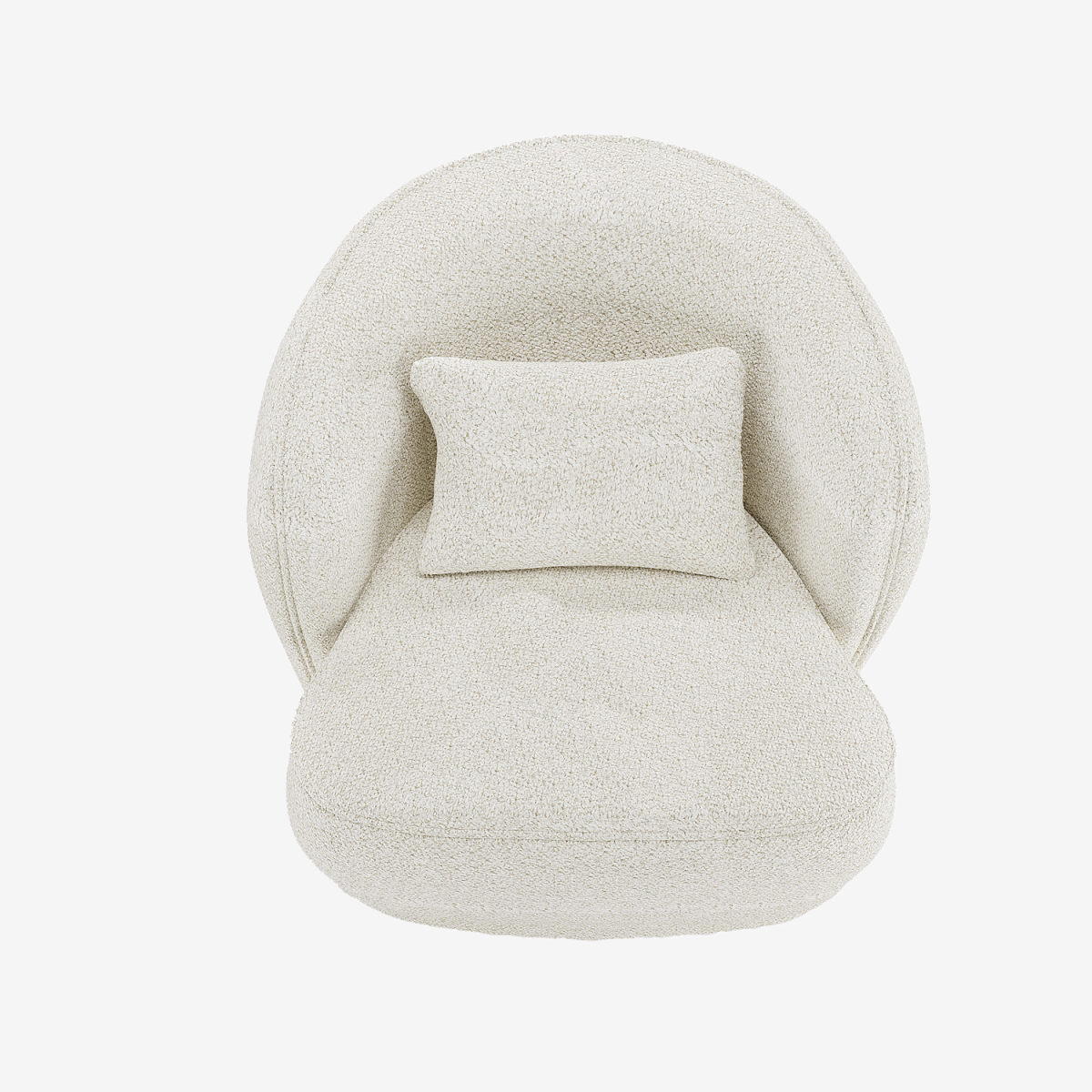 Petit fauteuil pas cher, design organique en tissu bouclé blanc - Potiron Paris, déco et meuble contemporain design pas cher