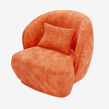 Grand fauteuil de détente design en velours orange - Potiron Paris, la satisfaction du fauteuil design et confortable pas cher