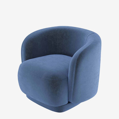 Fauteuil de lecture salon en velours bleu marine - Potiron Paris, la satisfaction du fauteuil design et confortable pas cher