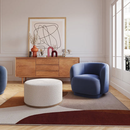 Fauteuil de salon design en velours bleu marine - Potiron Paris, la satisfaction du fauteuil design et confortable pas cher