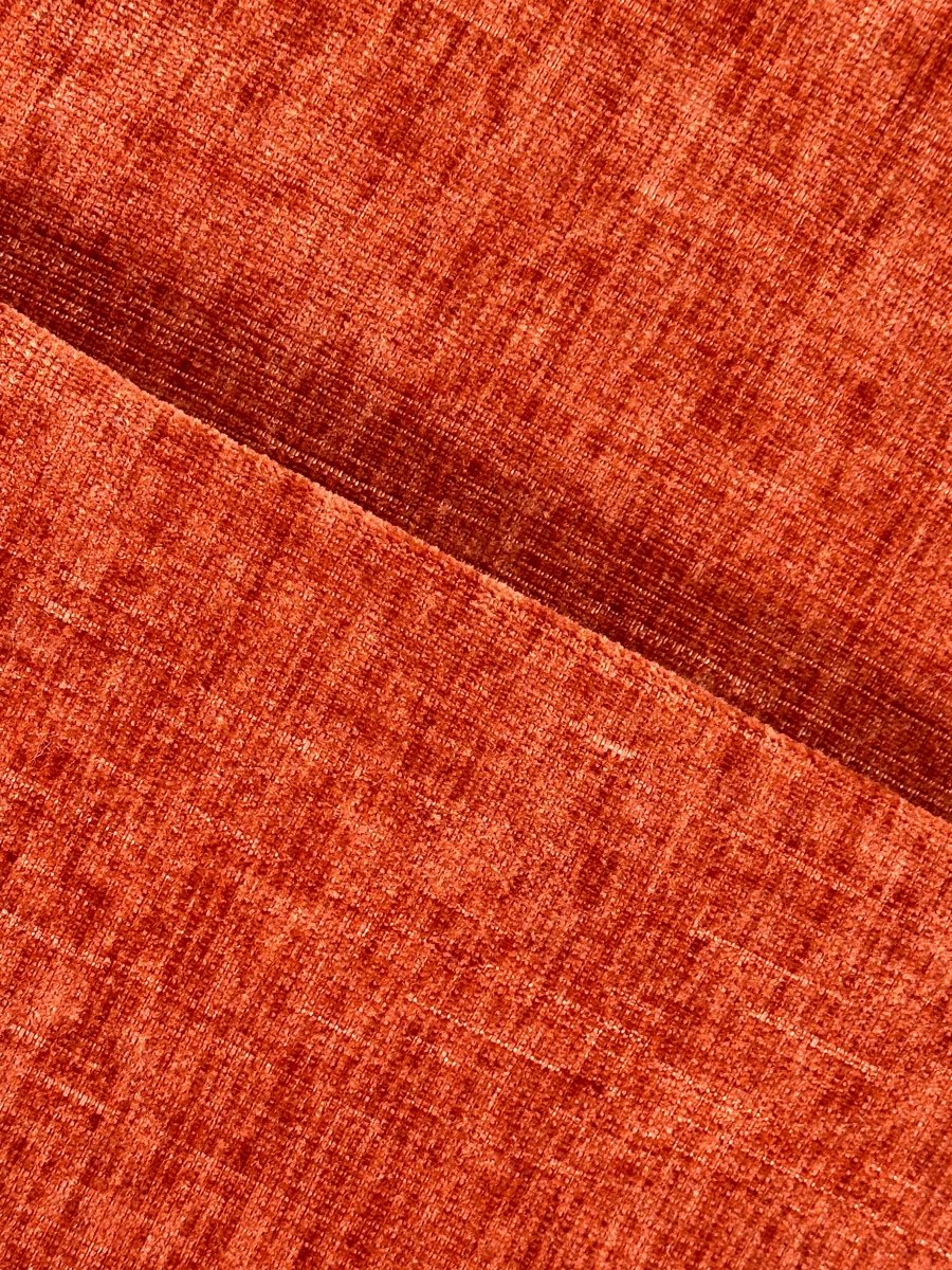 Fauteuil forme arrondie cocooning en velours oranger - Potiron Paris, la satisfaction du fauteuil design et confortable pas cher