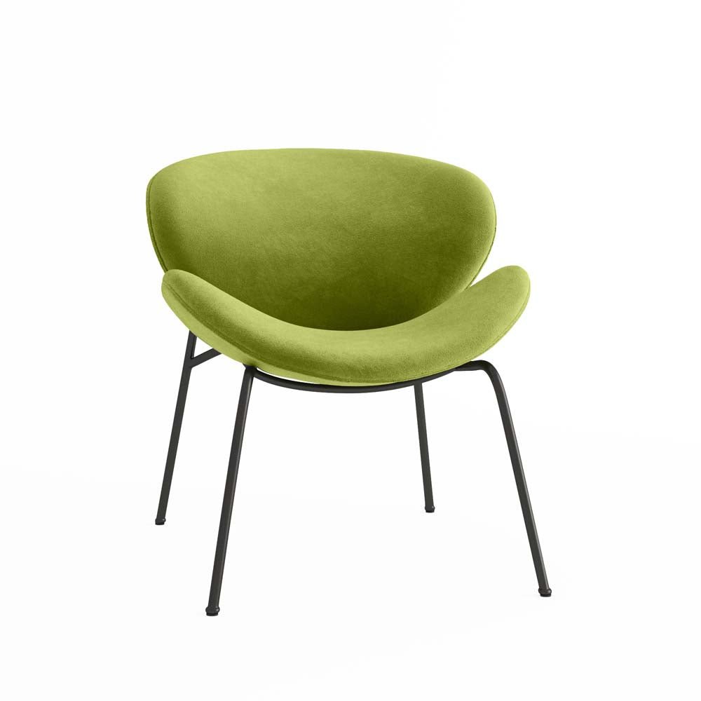 Fauteuil Malaga, velours vert olive et métal Potiron Paris
