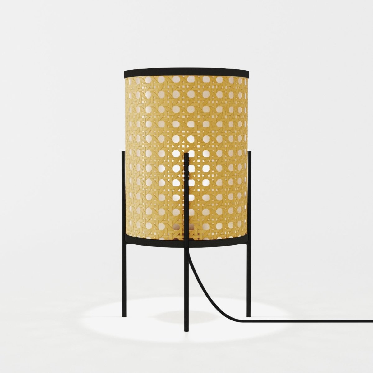 Lampe à poser Bosa, en métal et rotin Potiron Paris