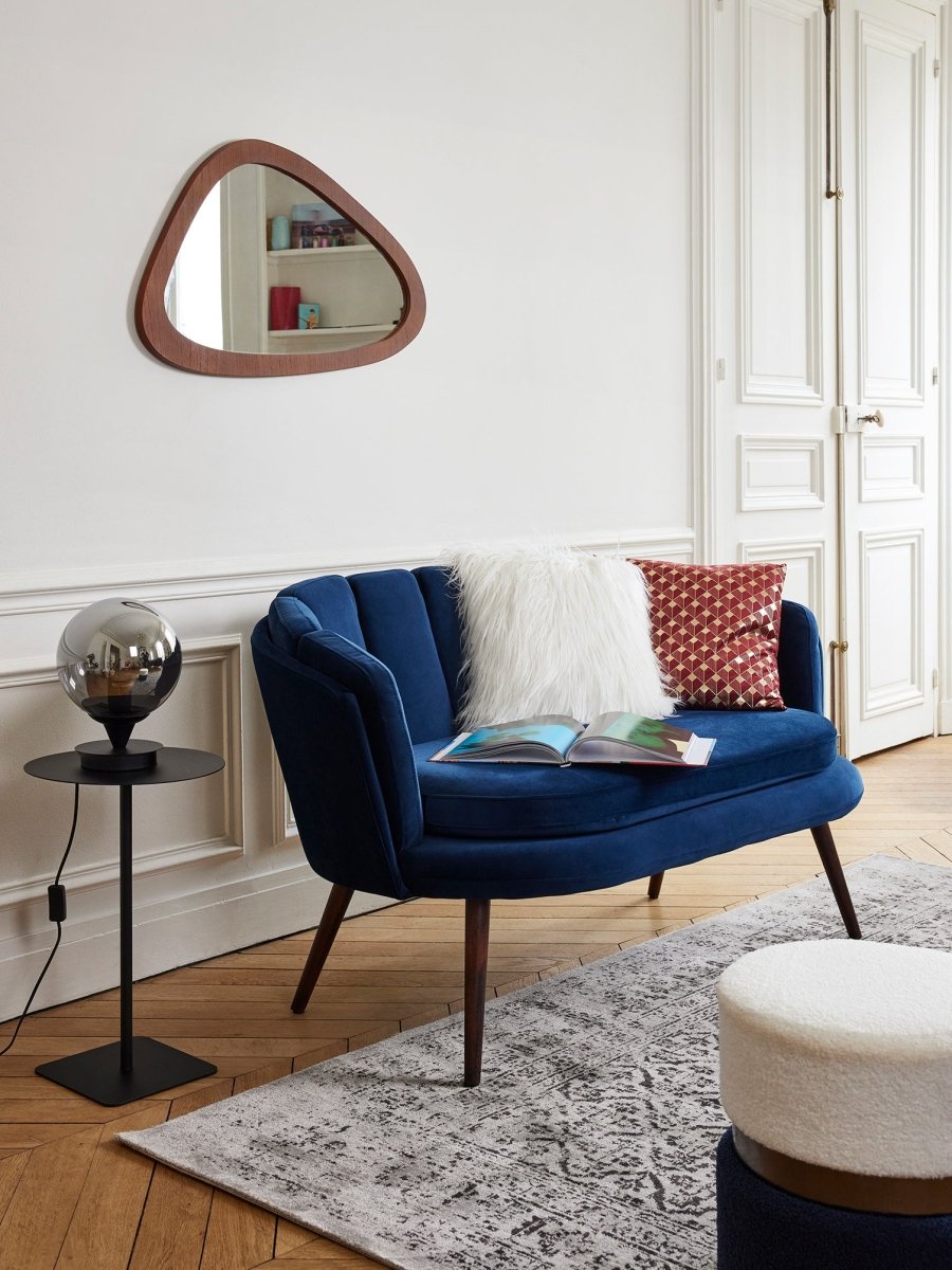 Lampe à poser design, métal noir et verre fumé, Avola Potiron Paris