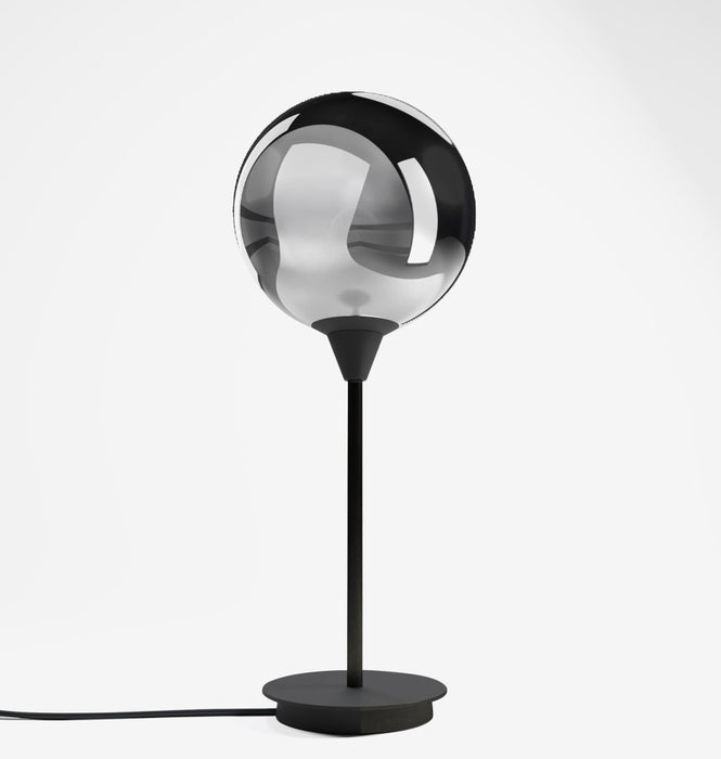 Lampe à poser design, métal noir et verre fumé, Noto Potiron Paris