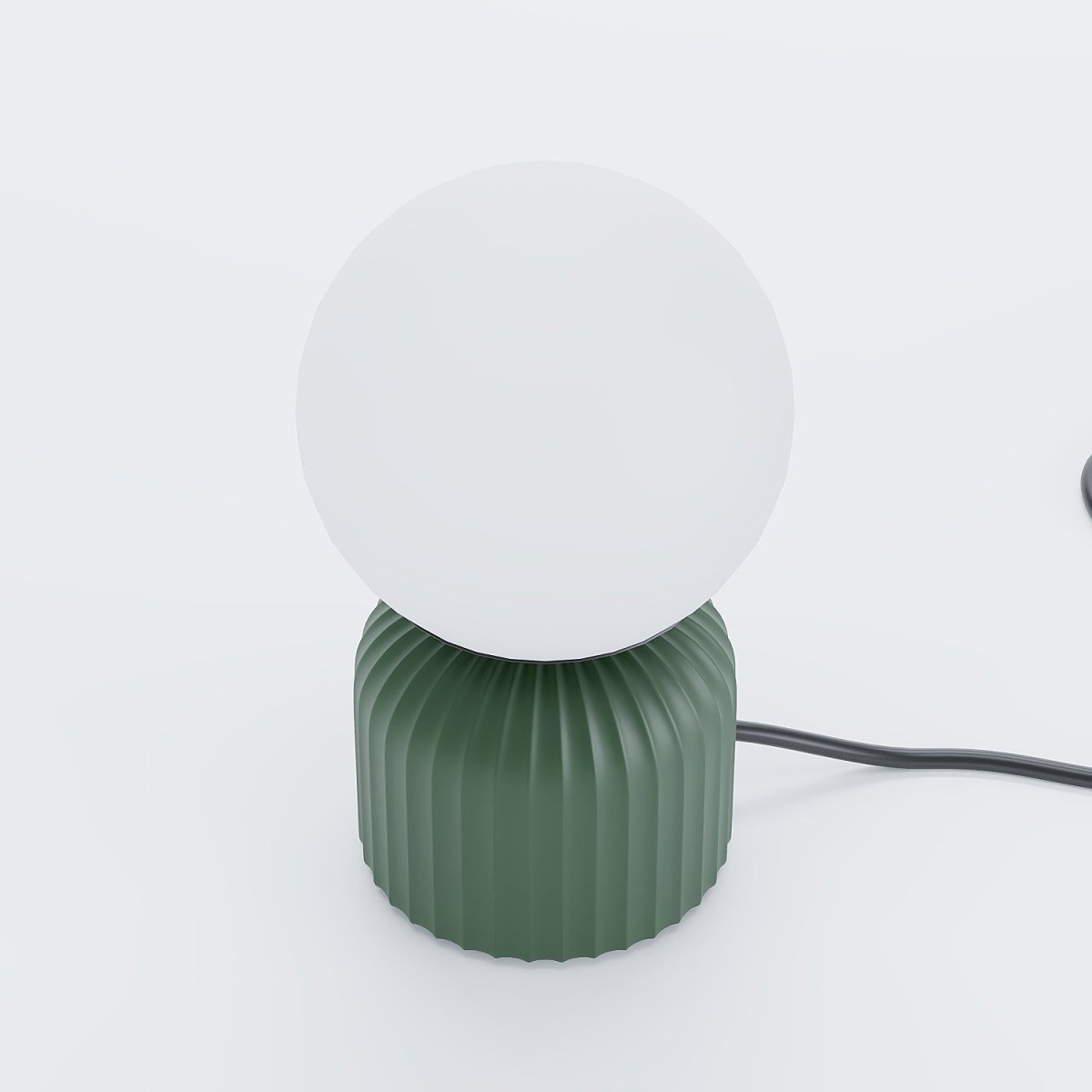 Lampe à poser en céramique verte et globe en verre Renoir Potiron Paris