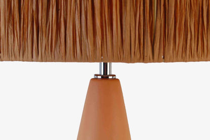 Lampe à poser sur table de chevet chambre bohème en terre cuite et raphia - Potiron Paris, le luminaire design de la décoration d'intérieur chic et moderne