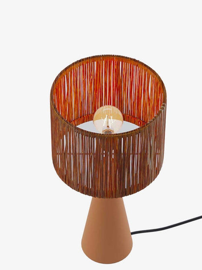 Lampe de chevet bohème terre cuite et raphia - Potiron Paris, le luminaire design de la décoration d'intérieur chic et moderne