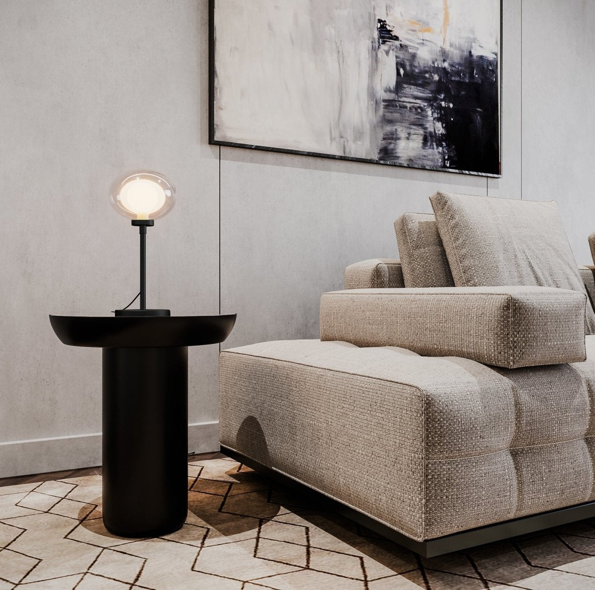 Lampe à poser Trapani – Métal Noir Potiron Paris