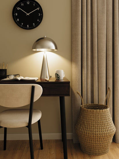 Lampe de bureau vintage abat jour champignon métal argent - Potiron Paris, le luminaire design de la décoration d'intérieur chic et moderne pas chère