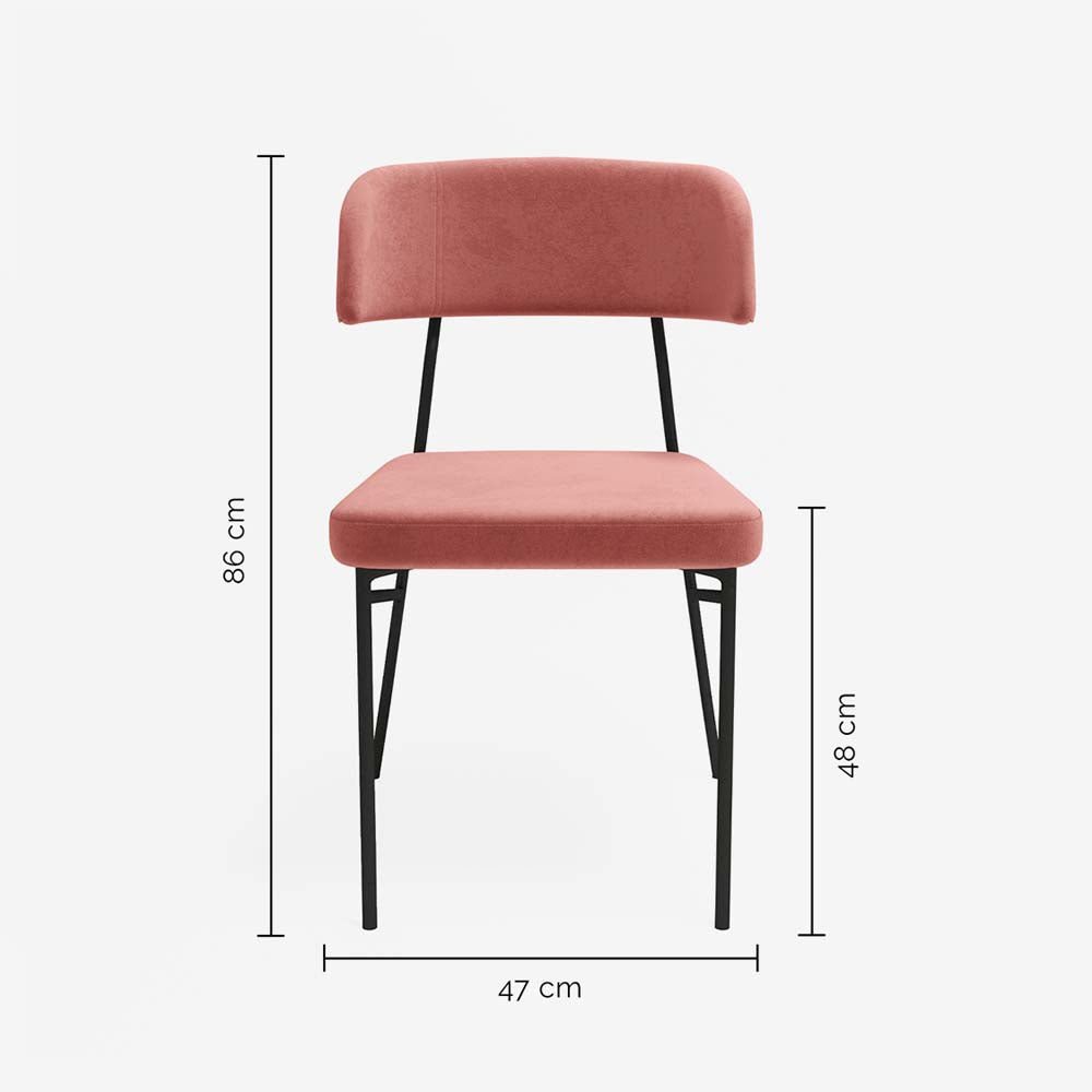 Lot de 2 chaises Clyde - Rose Vintage Potiron Paris
