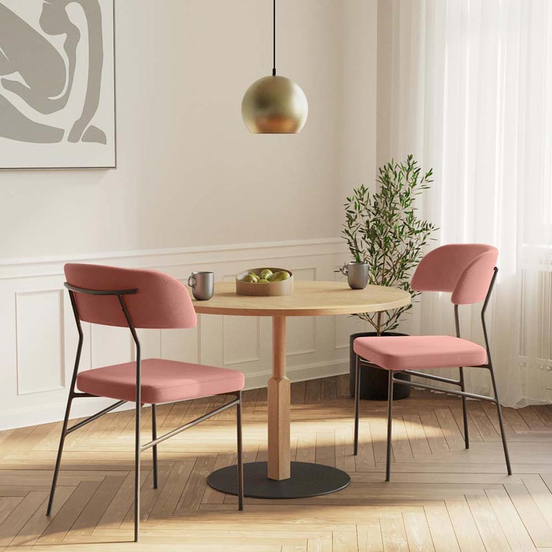 Lot de 2 chaises Clyde - Rose Vintage Potiron Paris