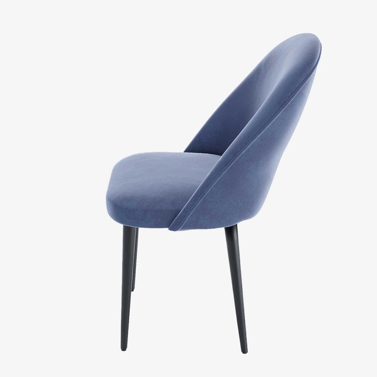 Paire de chaises design et confortables en velours bleu pieds métal noir - Potiron Paris, Potiron Paris, la déco des intérieurs hauts en couleurs