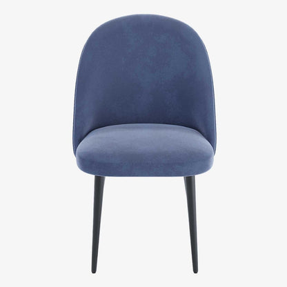 Lot de 2 chaises de table à manger en velours bleu piètement métal noir - Potiron Paris, Potiron Paris, la déco des intérieurs hauts en couleurs