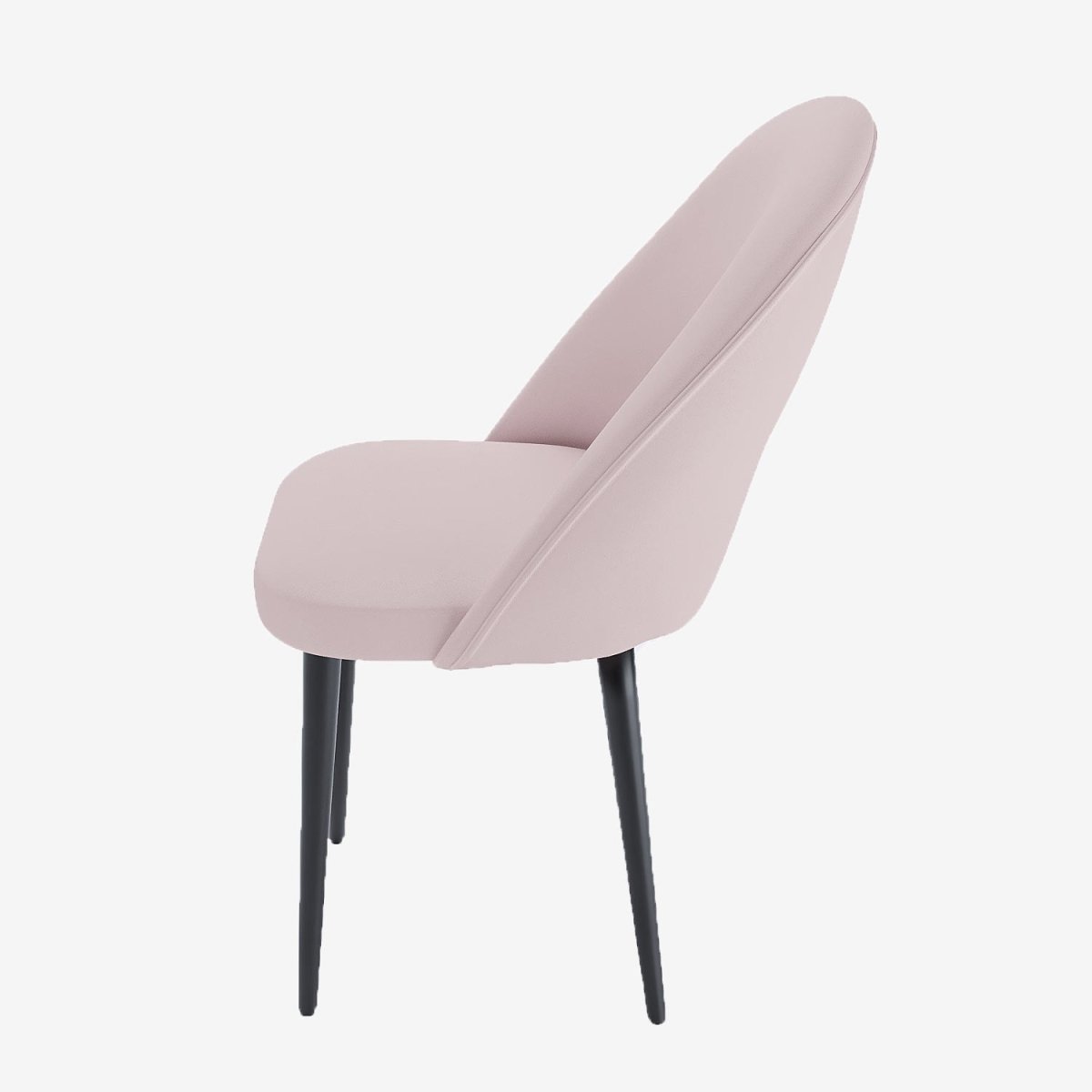 Fauteil de table chaises de salle àn manger en velours rose & métal noir - Potiron Paris, Potiron Paris, la déco des intérieurs hauts en couleurs