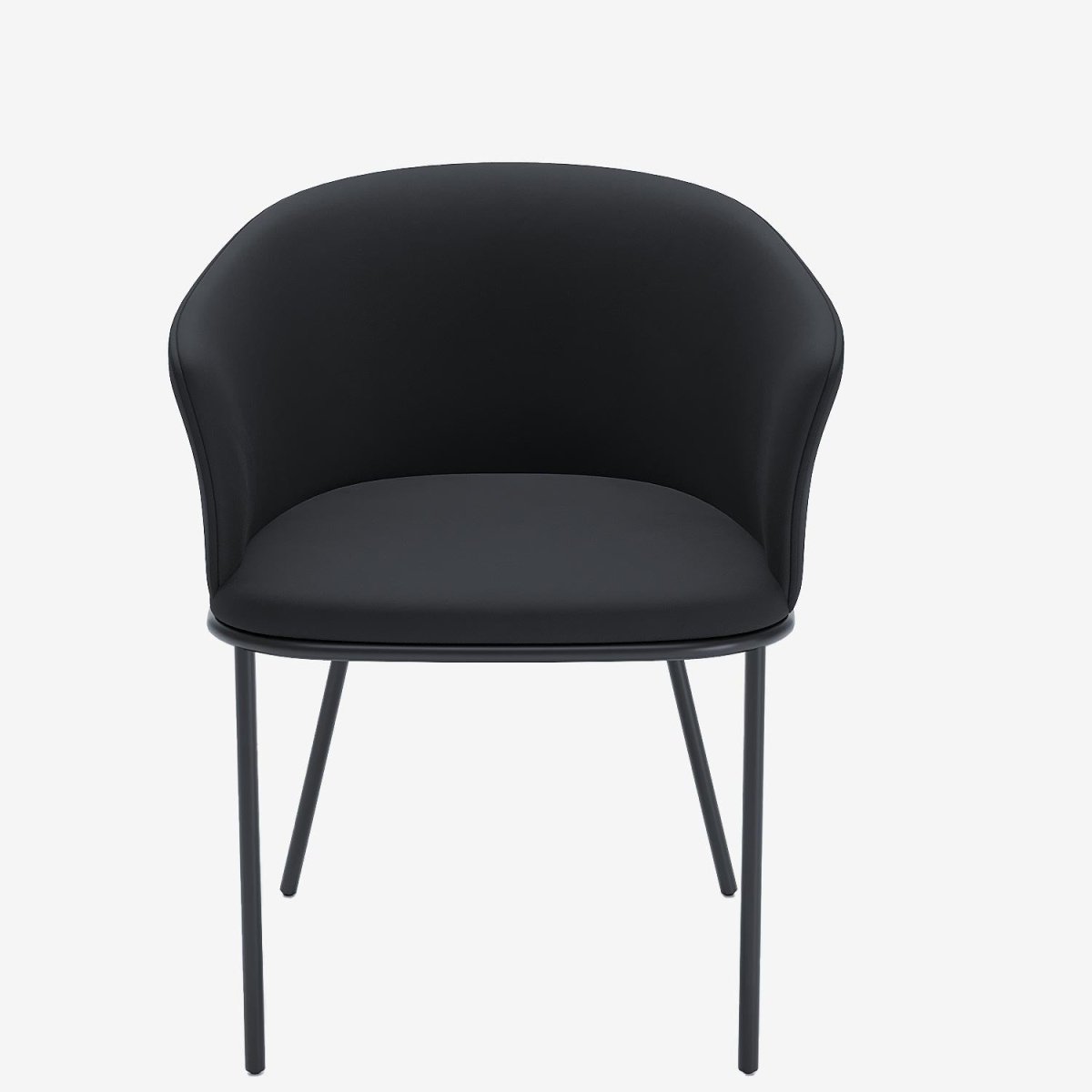 Chaise de salle à manger confortable pour le dos en velours noir Andréa Potiron Paris, la décoration intérieur moderne