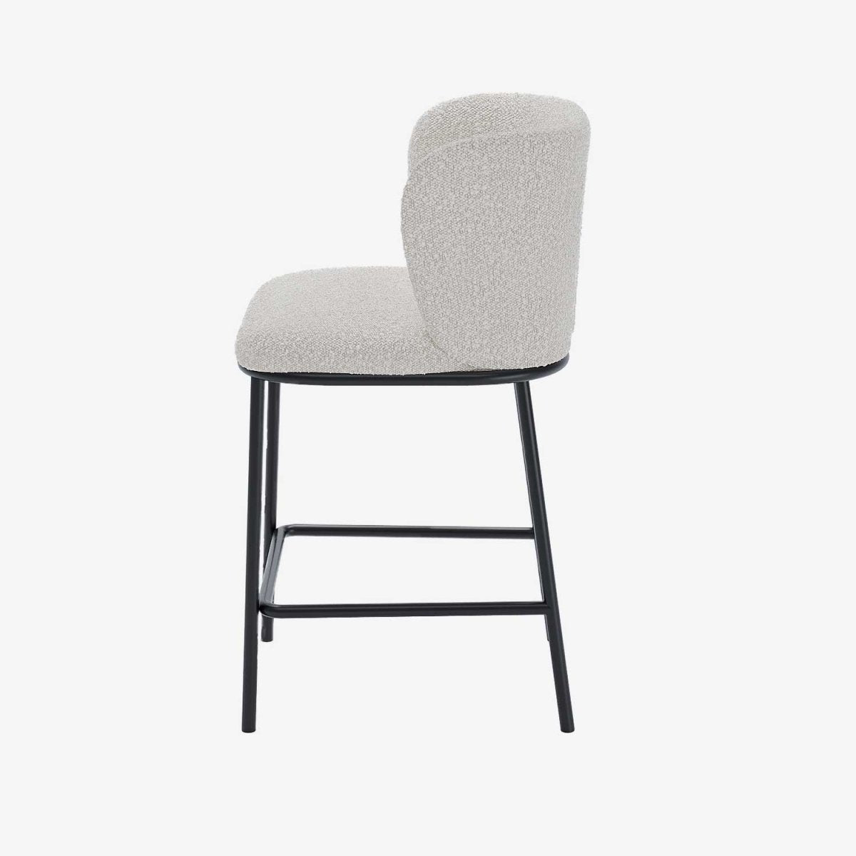 Chaise îlot central en tissu bouclé blanc César Potiron Paris, salle a manger moderne chic